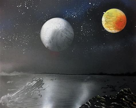 Two Moons Painting by Darrel Stinson - Pixels