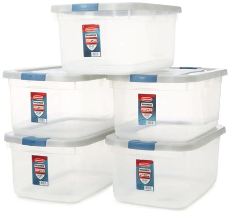 Rubbermaid Roughneck Clear Storage Container, 50 qt., Pack of 5 Only ...