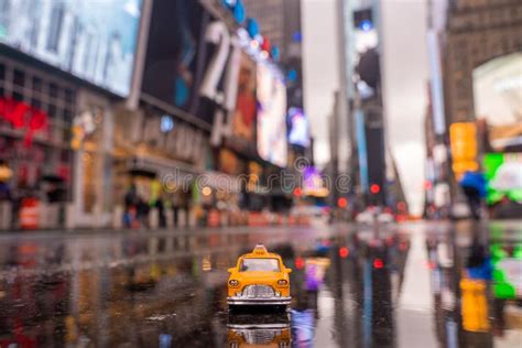 Vintage Old Taxi Model in New York City City Center on the Time Square ...