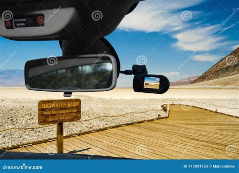 Dashcam Car Camera View of Badwater Basin, Death Valley, USA Stock Image - Image of salt, level ...