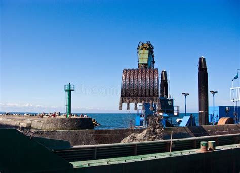 Dredger Ship at Work in Baltic Port Entrance Stock Photo - Image of container, poland: 110706074