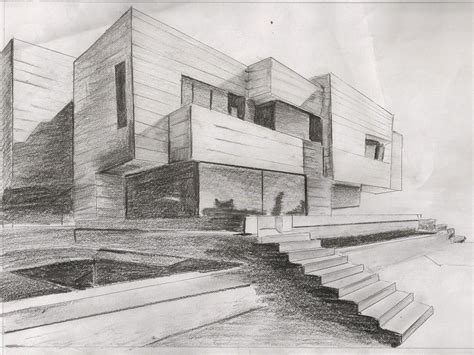 This two point perspective piece uses effective shading to describe the lighting and ...