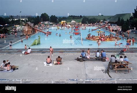 Swimming pool in Butlins Holiday Camp, Pwllheli, North Wales Stock ...