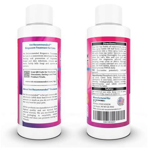 Ringworm Treatment for Cats - 4oz Concentrate Makes Two 16oz Bottles ...