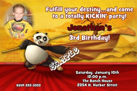 Kung Fu Panda Birthday Invitations