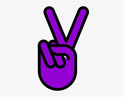 Purple Clipart Peace Sign - Purple Hand Peace Sign Transparent PNG ...