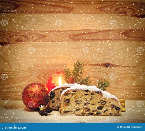 Christmas Stollen and Decoration . Stock Photo - Image of natural, advent: 46677838