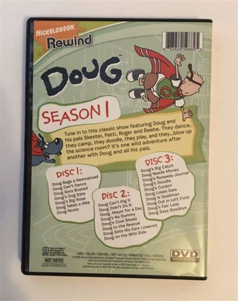 Doug Animated Season 1 Nickelodeon Rewind DVD 3 Disc Set for sale ...