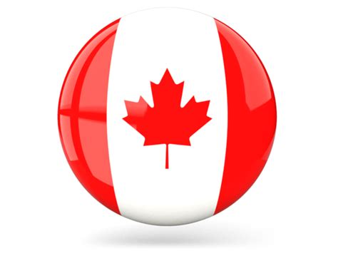 Glossy round icon. Illustration of flag of Canada