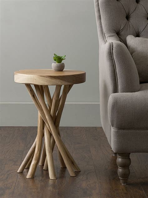 small round wood end table | Interior Design Ideas