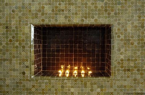 Fireplace with Moroccan Tiles | Fireplace, Moroccan tile, Moroccan tiles