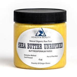 4 Oz SHEA BUTTER UNREFINED Yellow Organic Raw Cold Pressed Virgin Grade ...