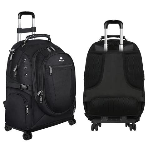 Rolling Backpack, MATEIN Travel Backpack with Wheels, Water Resistant ...