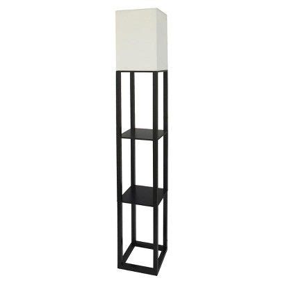 Threshold™ Shelf Floor Lamp with White Shade - Black Shelf Lamp, Floor Lamp With Shelves, Floor ...
