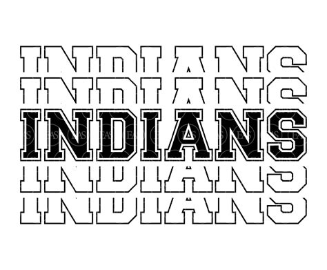 Indios apilados Svg, Go Indians Svg, Run Indians, Indians Team Svg, Sport Jersey Font. Archivo ...