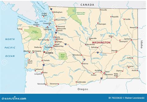 Washington State Road Map Stock Illustration - Image: 70223632