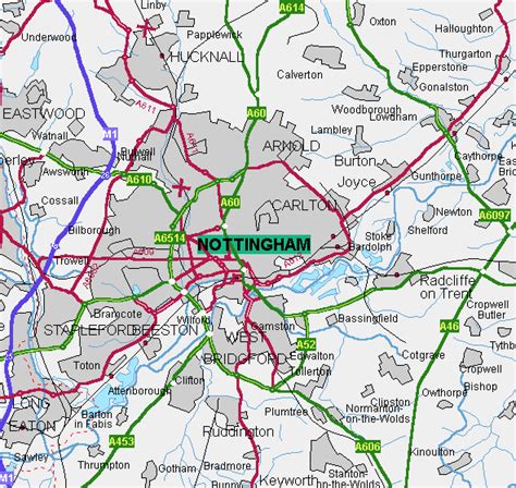 Nottingham Map and Nottingham Satellite Image