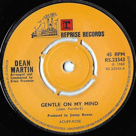 Dean Martin – Gentle On My Mind (1968, 4 Prong Push Out, Vinyl) - Discogs