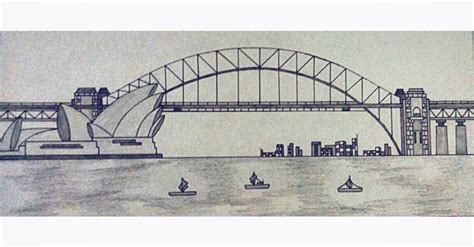 Sydney Harbour Bridge Sketch at PaintingValley.com | Explore collection of Sydney Harbour Bridge ...