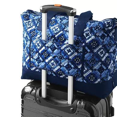 Lands' End Print Quilted Weekender Duffle Bag