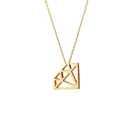 Diamond Shape Pendant in 10kt Yellow Gold