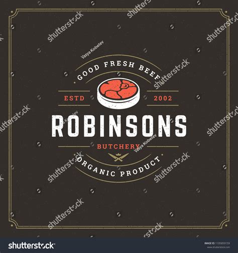 Butcher Shop Logo Design Template Vector Stock Vector (Royalty Free ...