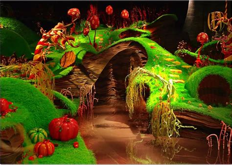 Chocolate Factory Green Grass Steps Bridge River Pumpkins photo ...