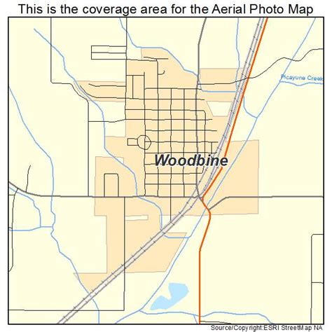 Aerial Photography Map of Woodbine, IA Iowa