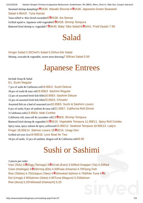 Eastern Dragon menus in Quakertown, Pennsylvania, United States