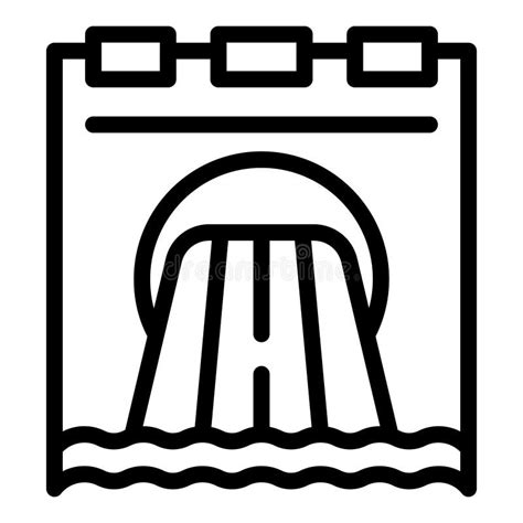 Black and White Hydroelectric Dam Icon Stock Vector - Illustration of ...