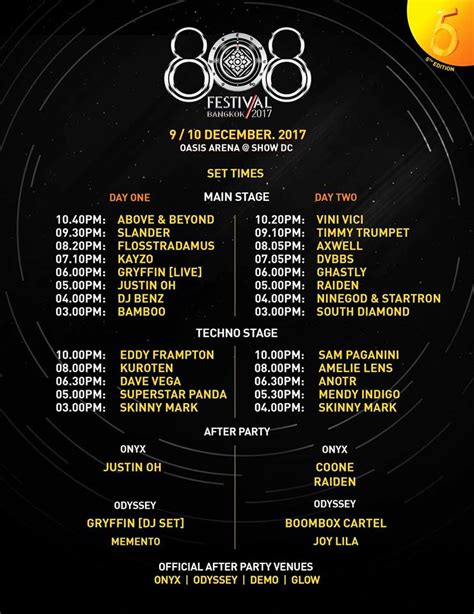 12-09-17 808 Festival Bangkok- DJ set times – Thailand DJ Festivals