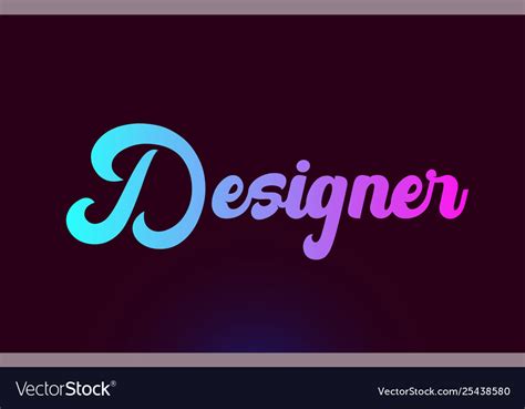 Designer pink word text logo icon design Vector Image