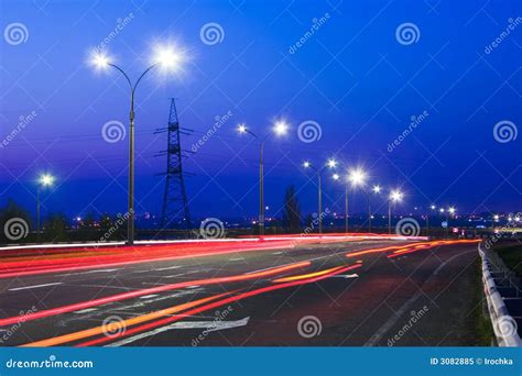 Traffic at night stock image. Image of lighting, city - 3082885