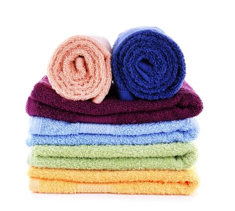 Premium Photo | Colorful towels isolated on white