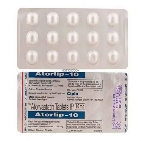 Atorlip 10 MG Tablet at Rs 92/stripe | Atorvastatin Tablet in Nagpur | ID: 10999203512