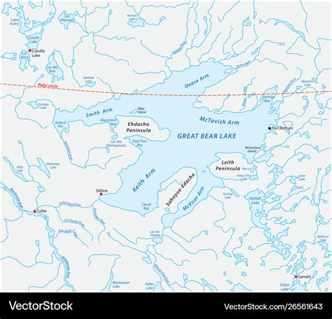 Map great bear lake canada Royalty Free Vector Image