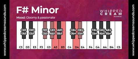 F# Minor Chord Scale, Chords in The Key of F Sharp Minor - Whipped Cream Sounds