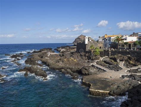 View on Garachico Panorama with Sea Pools and Lava Rocks Village Stock Image - Image of nature ...