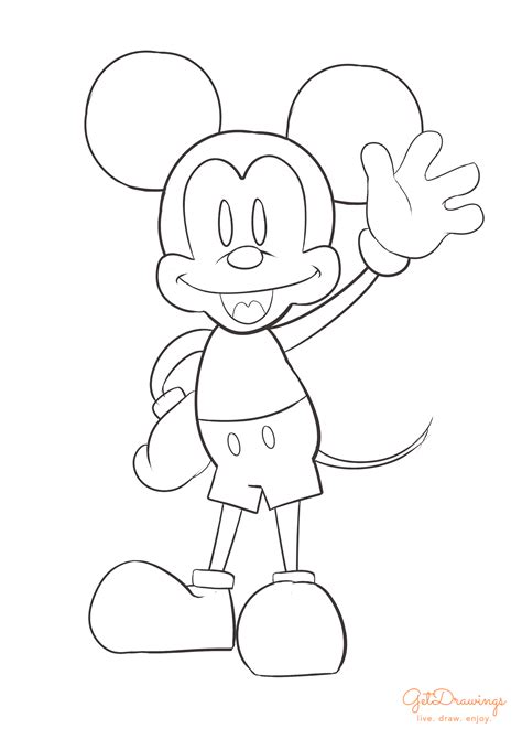 How To Draw Mickey Mouse Draw Central Mickey Mouse Coloring Pages ...