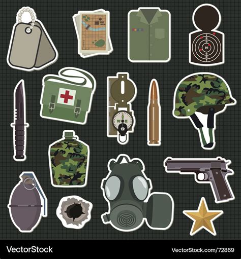 Military stickers Royalty Free Vector Image - VectorStock