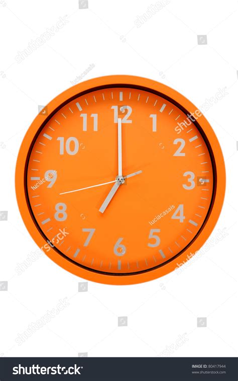 Beautiful Clock On The Wall, 7am, 7pm Stock Photo 80417944 : Shutterstock