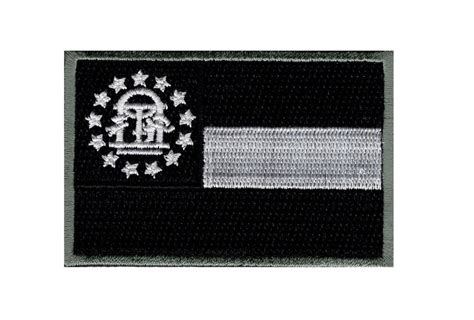 Georgia State Flag Patch (Embroidered Hook) (Black/White) – MILTACUSA