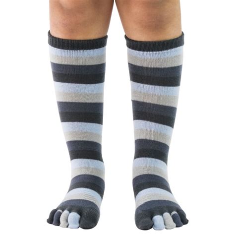 Kid's Denim Stripe Toe Socks, Kids Toe Socks: Foot Traffic