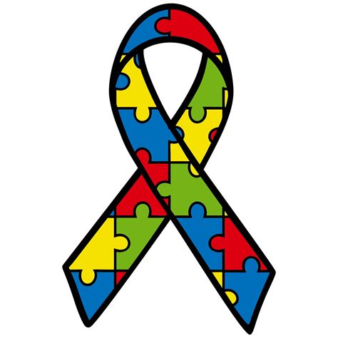 Autism ribbon colored autism awareness themed svg and png | Etsy