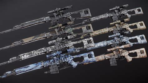 SVD Dragunov Sniper Rifle +Camo's - Download Free 3D model by J_ (@J_0 ...