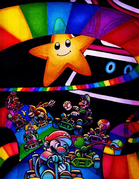 Mario Kart 64: Rainbow Road by Joker08 on DeviantArt