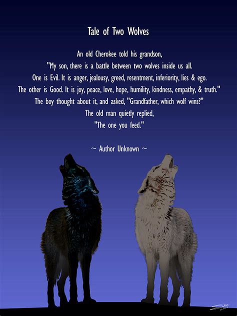 Tale of Two Wolves Digital Art by M Spadecaller - Pixels