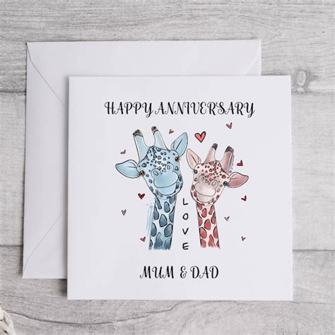 Happy Anniversary Mum and Dad Card. Parents Anniversary Card. | Etsy