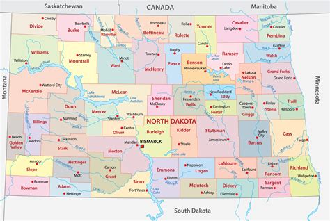 North counties map showing counties, main cities, rivers, and ...