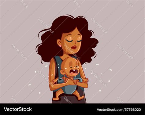 Sad african mother holding crying baby Royalty Free Vector